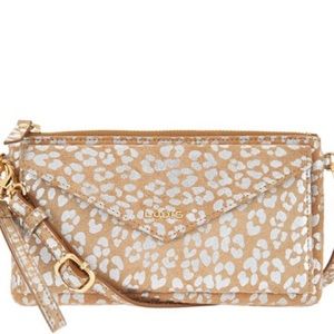 LODIS Leather Envelope Pouch with Crossbody Strap